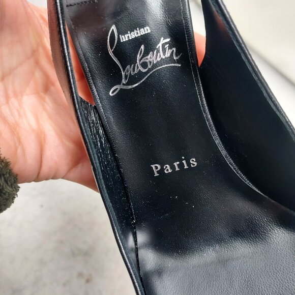 Christian Louboutin Black Strappy Condora Leather Heel Shoe - Picture 5 of 15